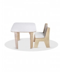 Swen White Color Wooden Straight Chair For Kids - Asher 