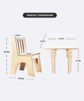 Swen White Color Wooden Straight Table And Chair For Kids