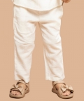 White Crinkle Soft Double Cotton Kurta Shirt Cord Set