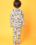 Panda Long Sleeves Boys Pyjama Set-White