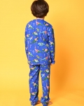 Dinosaur Christmas Long Sleeves Boys Pyjama Set-Blue