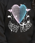 Happy Place Girls Fleece Sweatshirt Jogger Set - Black