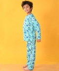 Space Dinsoaur Long Sleeve Pyjama Set - Aqua