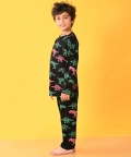 Dinosaur Black Long Sleeves Pyjama Set - Black