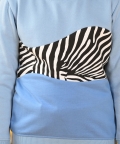 Sky Zebra Sweatshirt Black Fleece Jogger Set - Blue / Black