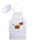 Personalised Burger Embroidered Apron And Cap Set