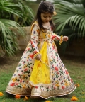 Autumn Bouquet Flared Gown With Dupatta And Belt