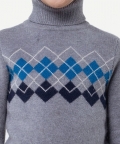 One Friday Grey Abstract Sweater For Kids Boys
