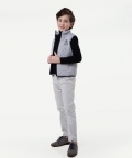 One Friday Grey Quilted Jacket For Kids Boys