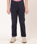 Kids Boys Navy Blue Woven Polyester Trouser For Kids Boys