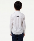 One Friday Off White Solid Of Shirt For Kids Boys