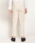 Kids Boys Beige Woven Cotton Trouser For Kids Boys