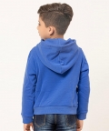 One Friday Blue Marvel Printed Hoodies For Kids Boys