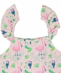 Printed Strap Dress - Flamingo