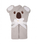 Baby Moo Koala Bear Grey Hooded Towel