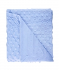 Baby Moo Plain Blue Double Sided Bubble Blanket