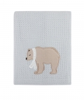 Baby Moo BFF Bear Grey Waffle Blanket