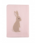 Baby Moo Rabbit Pink Waffle Blanket