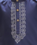 Embroidery Cotton Full Sleeve Kurta Pajama for Boys-Blue
