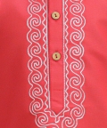 Embroidery Cotton Full Sleeve Kurta Pajama for Boys- Red
