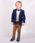 Blue Blazer Set With Shirt, Pant, Bow Tie and Belt 