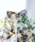 Bird Floral Print Quilted Jacket