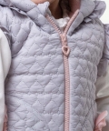 Grey Heart Shape Quilted Jacket