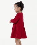 One Friday Maroon Solid Dress For Baby Girls