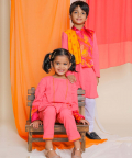 Nargis Kurta-Jacket Set With Churidaar, Pink