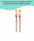 Bibado Handi Cutlery Attachable Weaning Cutlery Set Teddy Bear Pink