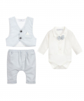 Blue & Ivory Babysuit Set