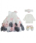 Baby Full Of Roses Dress With Booties And Headband