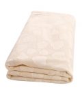 Baby Moo Heart Cream Textured Beige Blanket