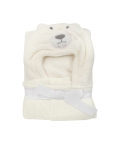Smiley Bear White Blanket