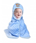 Baby Moo BFF Bear Blue Hooded Bubble Blanket