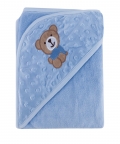 Baby Moo BFF Bear Blue Hooded Bubble Blanket