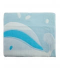 Baby Moo Atlantis Blue Embossed Baby Large Muslin Blanket