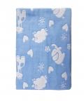 Baby Moo Elephant Blue Embossed Baby XL Muslin Blanket