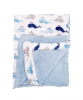 Dolphin Blue And White Blanket