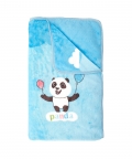 Balloon Panda Blue Blanket