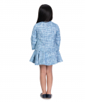 Blue Tweed Blazer With Skirt