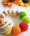 Wooden Crochet Rattle And Teether 