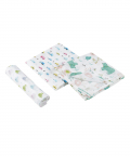 Bears, Whales And Cars Multicolour 3 Pk Muslin Swaddle