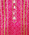 Pink Bandhej Kurta And Dhoti