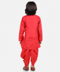 Hand Embroidered Kurta Dhoti for Boys-Red