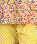 Block Print Cotton Angrakha with Sharara-Yellow