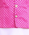 Attached Jacquard Jacket Kurta Pajama For Boys- Pink