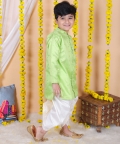 Boy Kids Wear Full Sleeve Festive Dhoti Kurta - Green