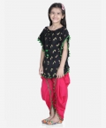 Cotton Kaftan Dhoti With Pompom Indo Western Clothing Set S