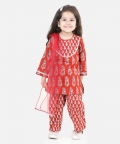 Pure Cotton Kurti With Pant & Dupatta For Girls- Maroon
